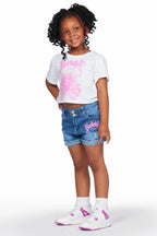 Girls Kahoni White T-Shirt/Denim Short Set