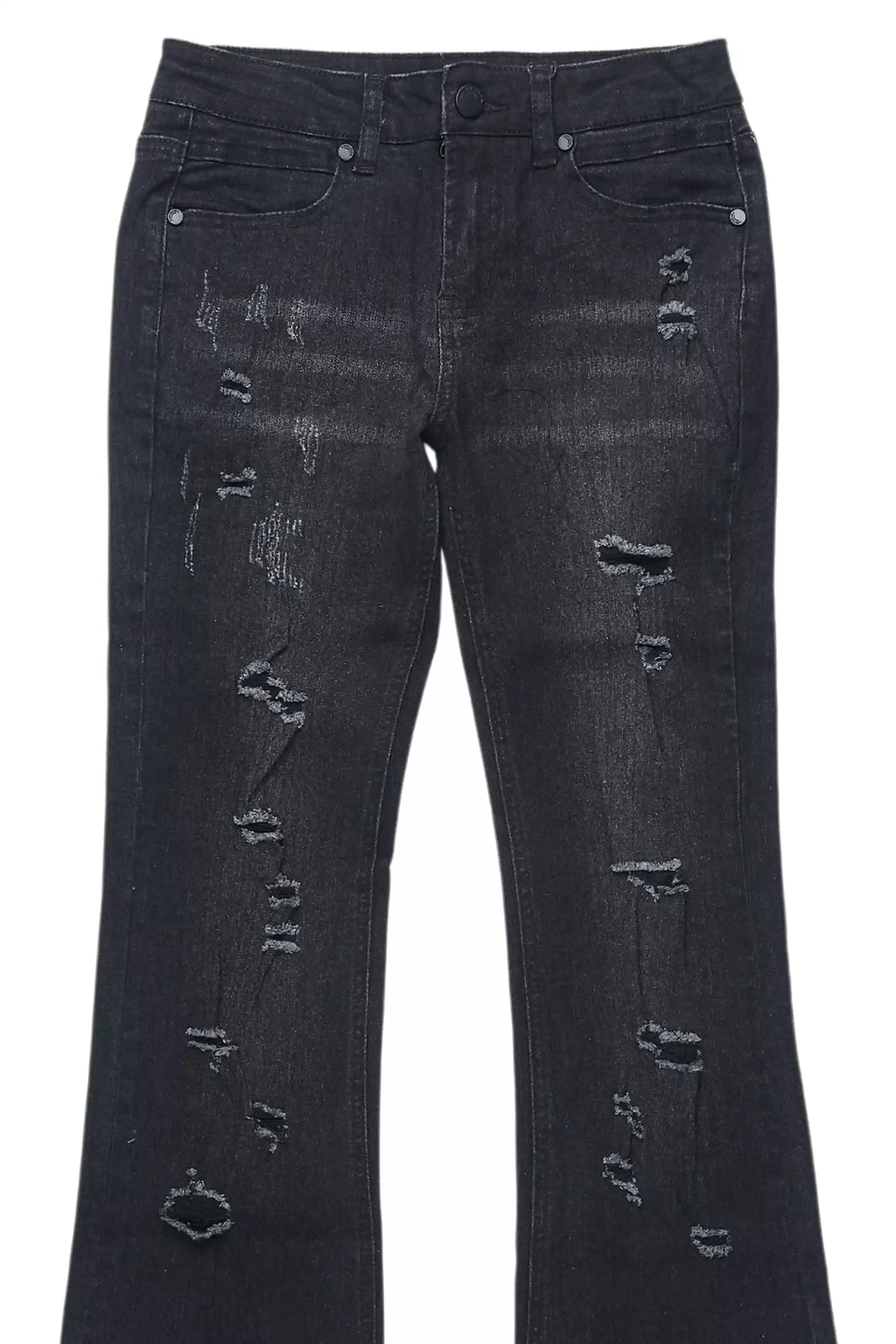Boys Stellan Black Stacked Flare Jean