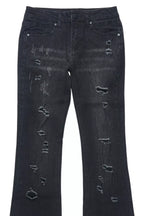 Boys Stellan Black Stacked Flare Jean