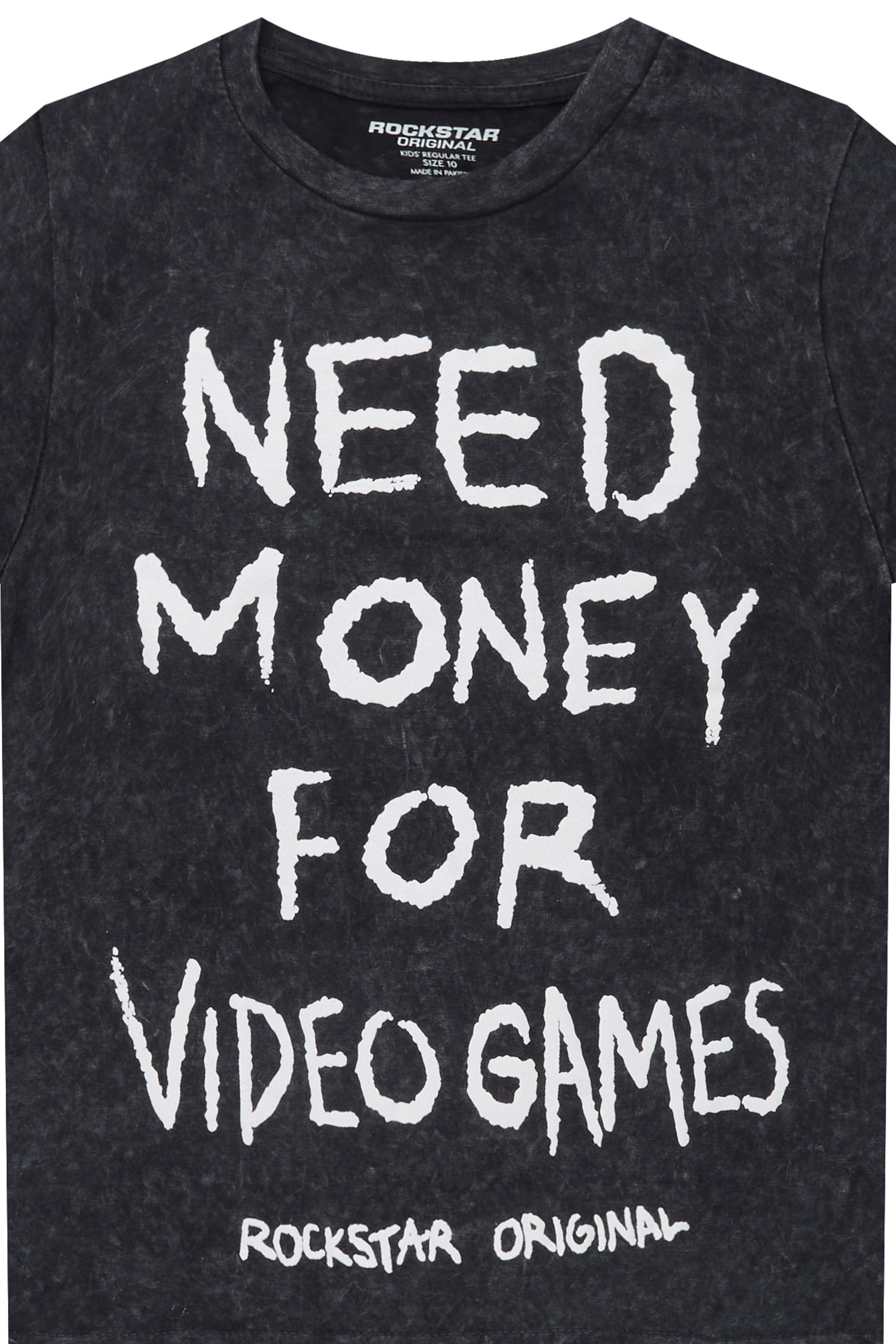 Boys M4 Video Games Vintage Black Graphic T-Shirt