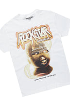 Boys Yuuki White/Beige T-Shirt Cargo Pant Set