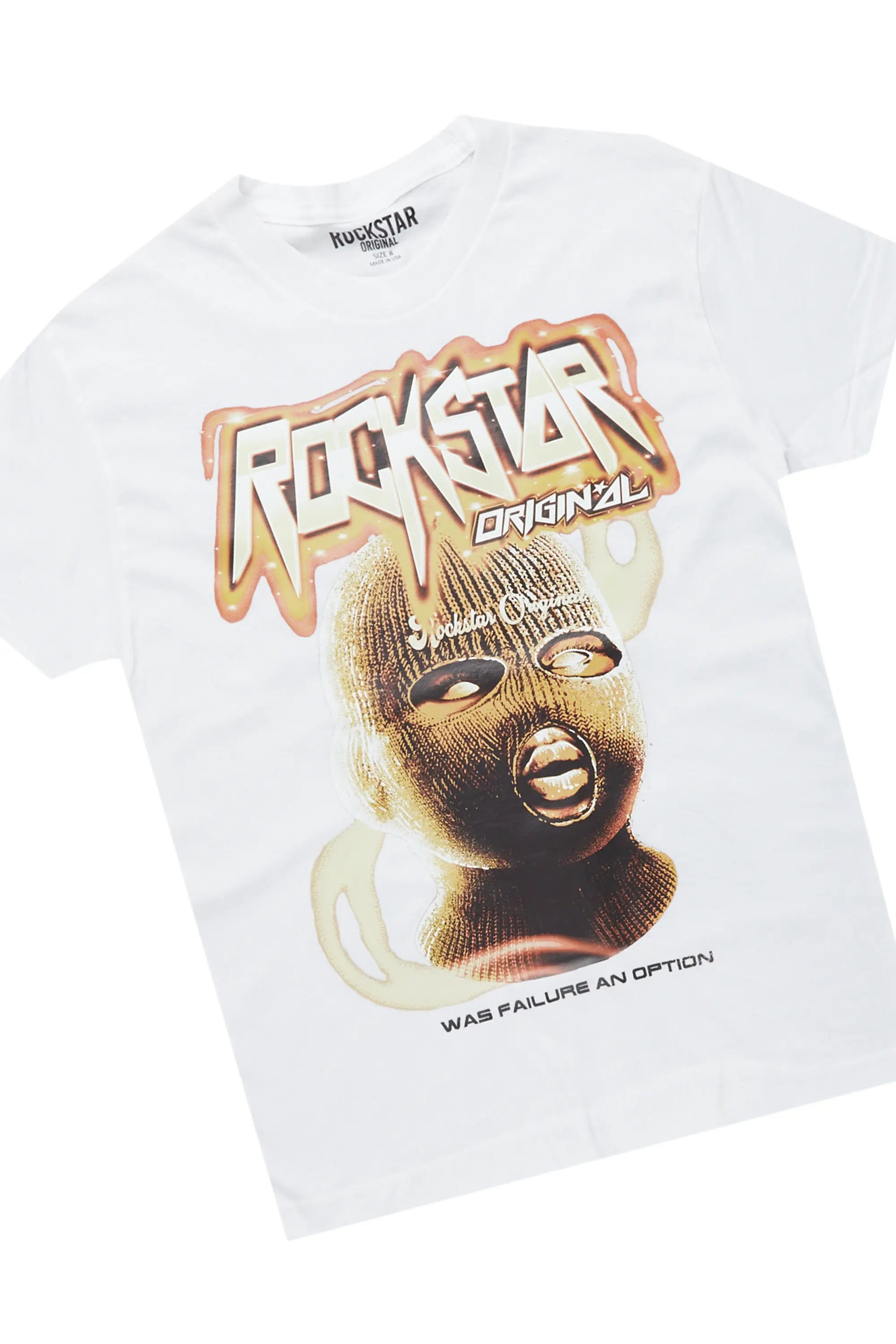 Boys Yuuki White/Beige T-Shirt Cargo Pant Set