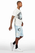 Sarge White/Blue T-Shirt/Short Set