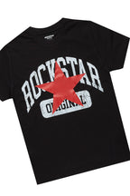 Boys States Black/Burgundy T-Shirt/Stacked Baggy Flare Pant Set