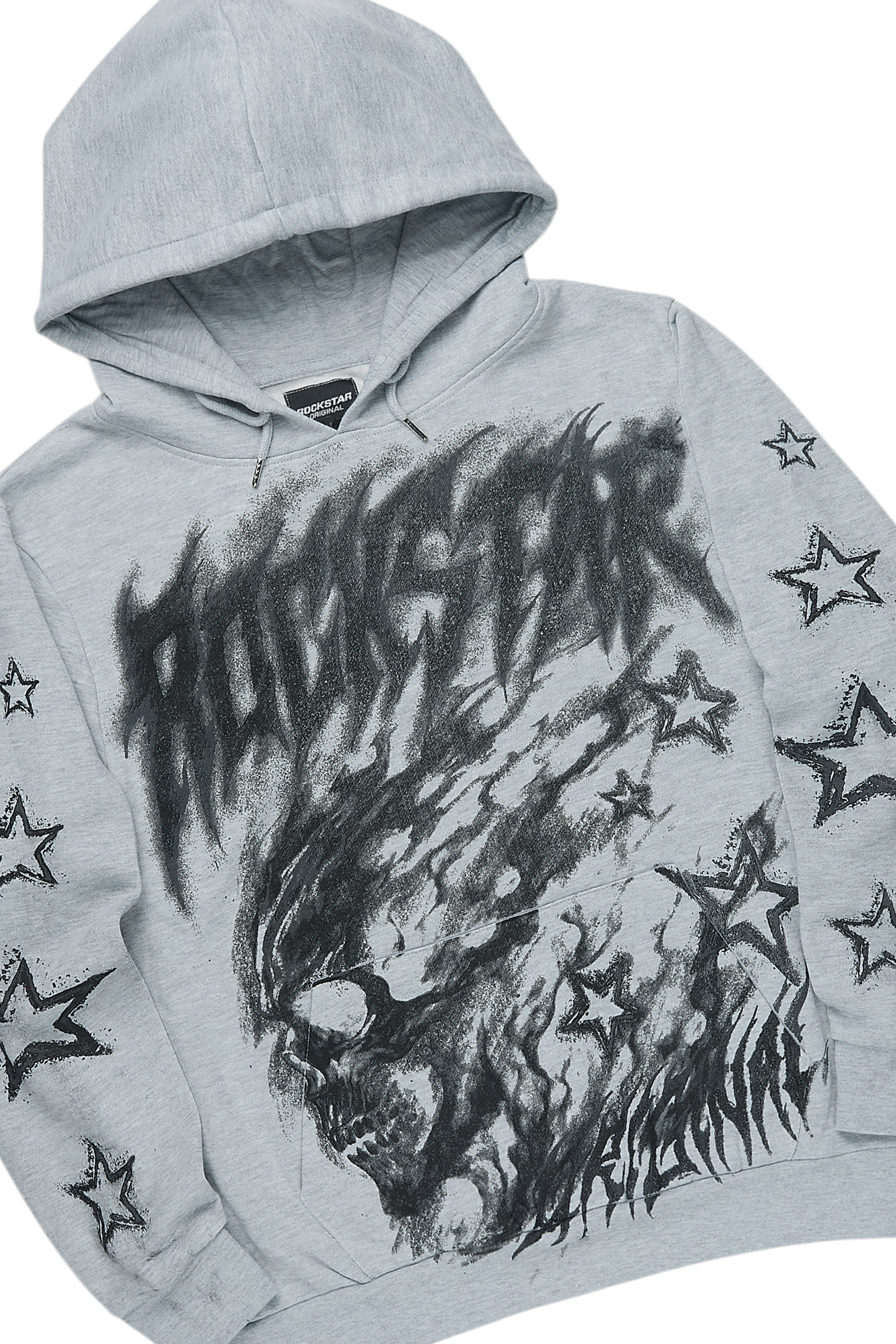 Nelz Heather Grey/Black Hoodie/Stacked Track Pant Set