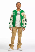 Boys Hutch Beige Stacked Flare Jean