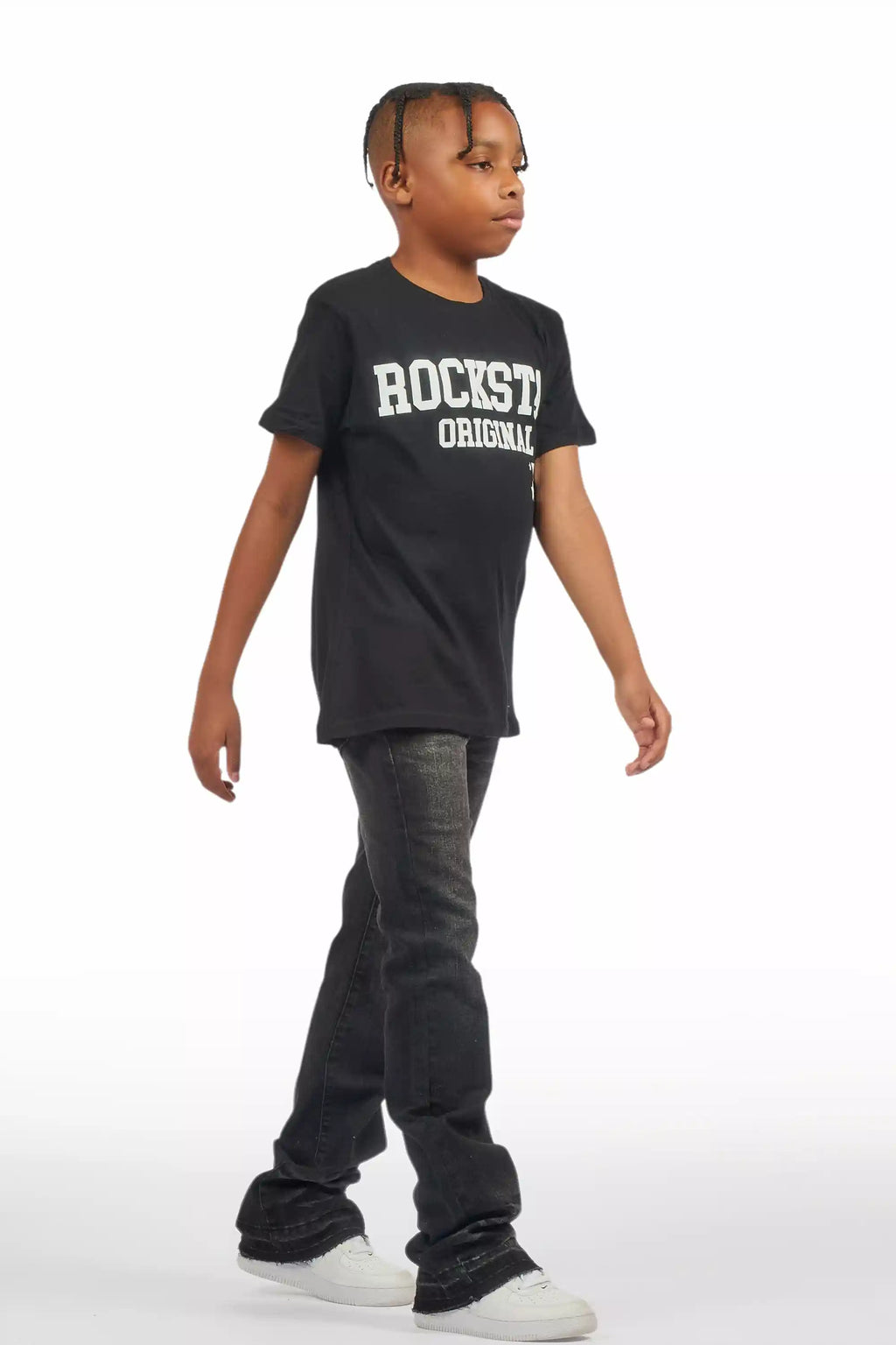 Boys Dag Black Wash Stacked Flare Jean