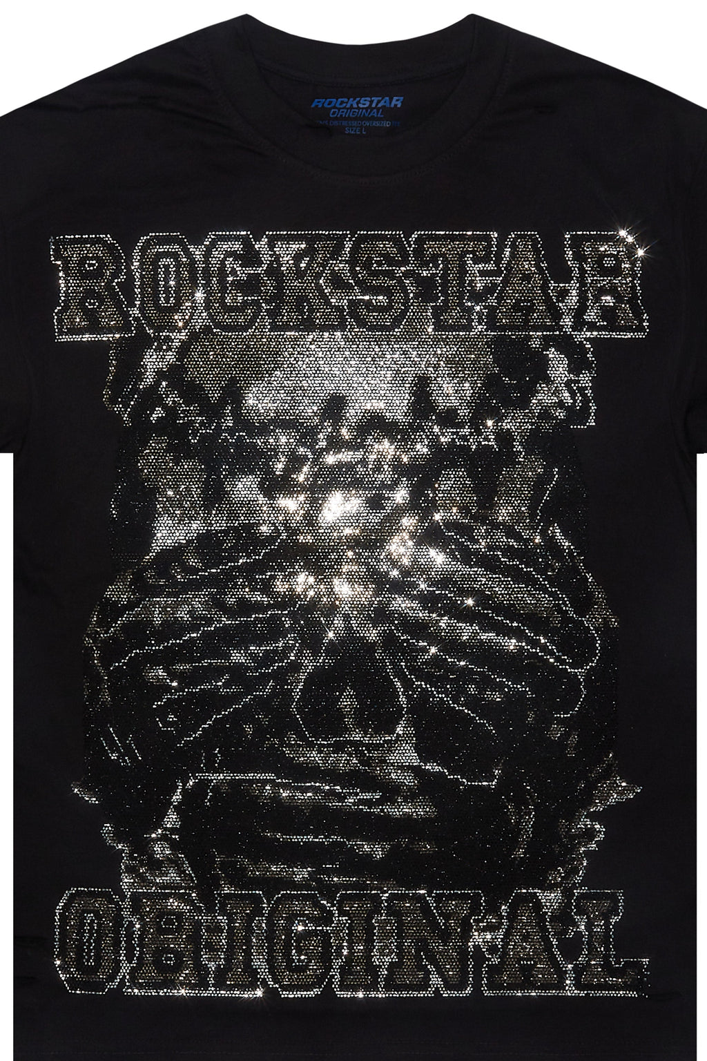 Aithan Black/Grey Graphic Rhinestone T-Shirt