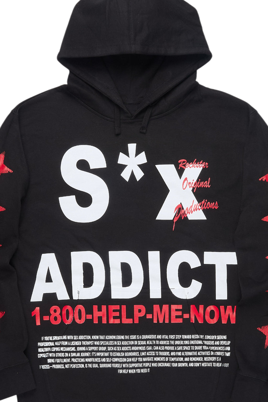 Addict Black/Red Graphic Hoodie