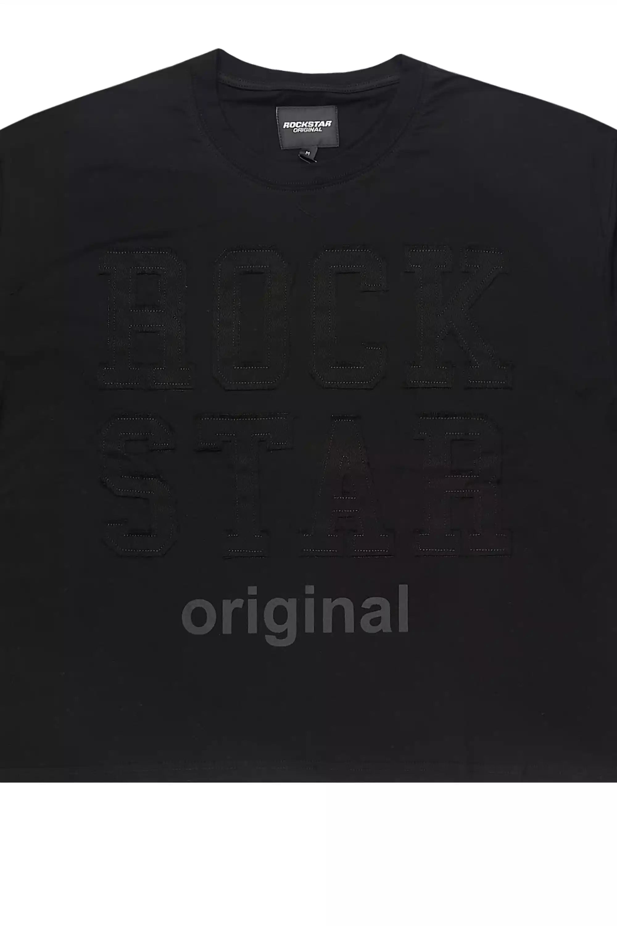 Rulik Black Boxy Crop T-Shirt