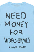 Boys M4 Video Games Sky Blue/Black Graphic T-Shirt