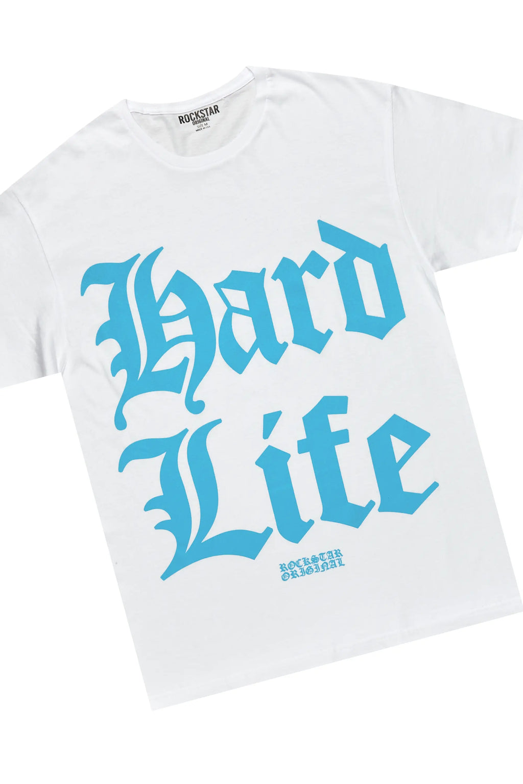 Hard Life White T-Shirt & Arne Blue Stacked Flare Jean Bundle