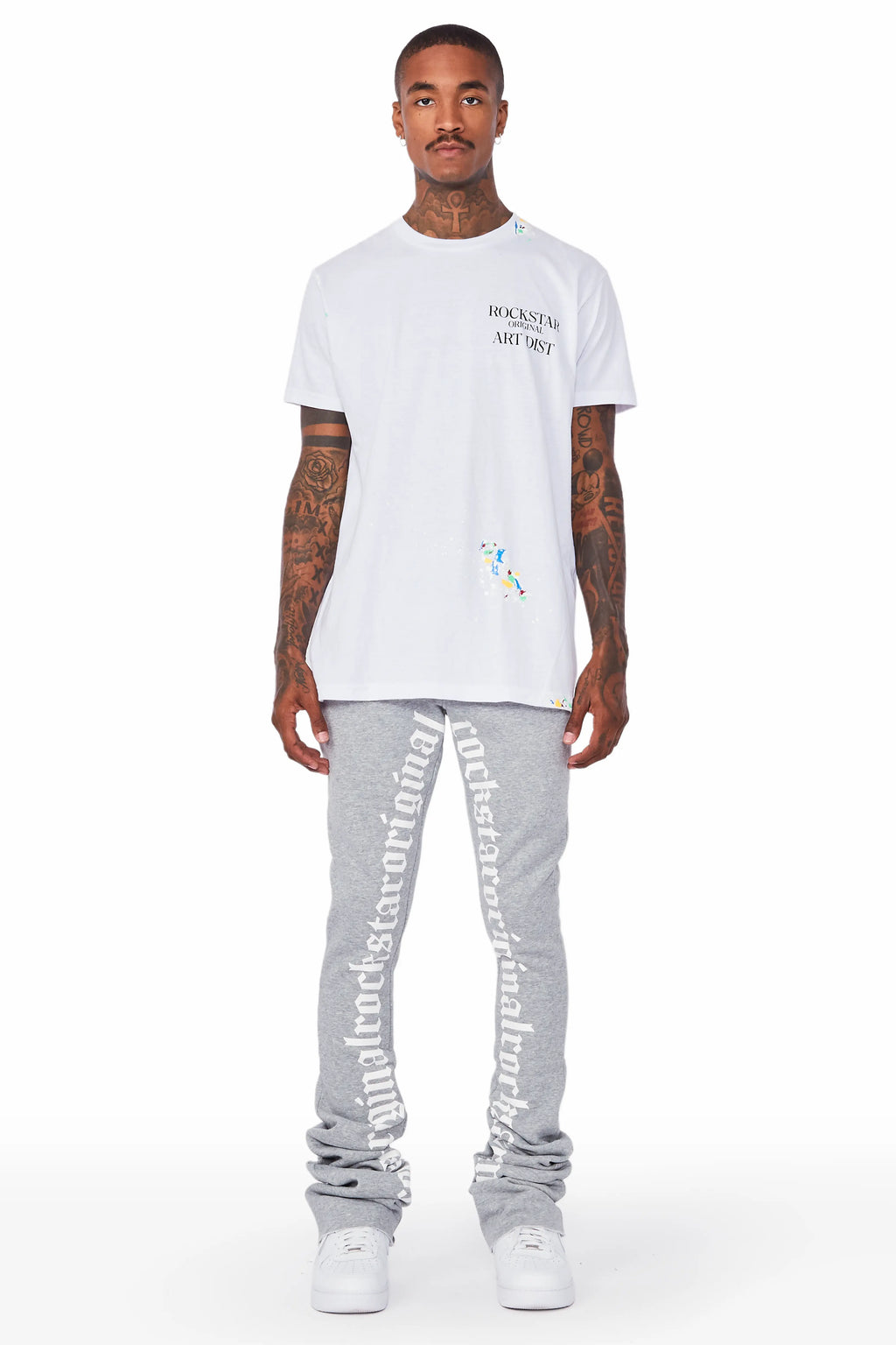 Callie Heather Grey Super Stacked Pants