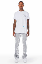 Callie Heather Grey Super Stacked Pants