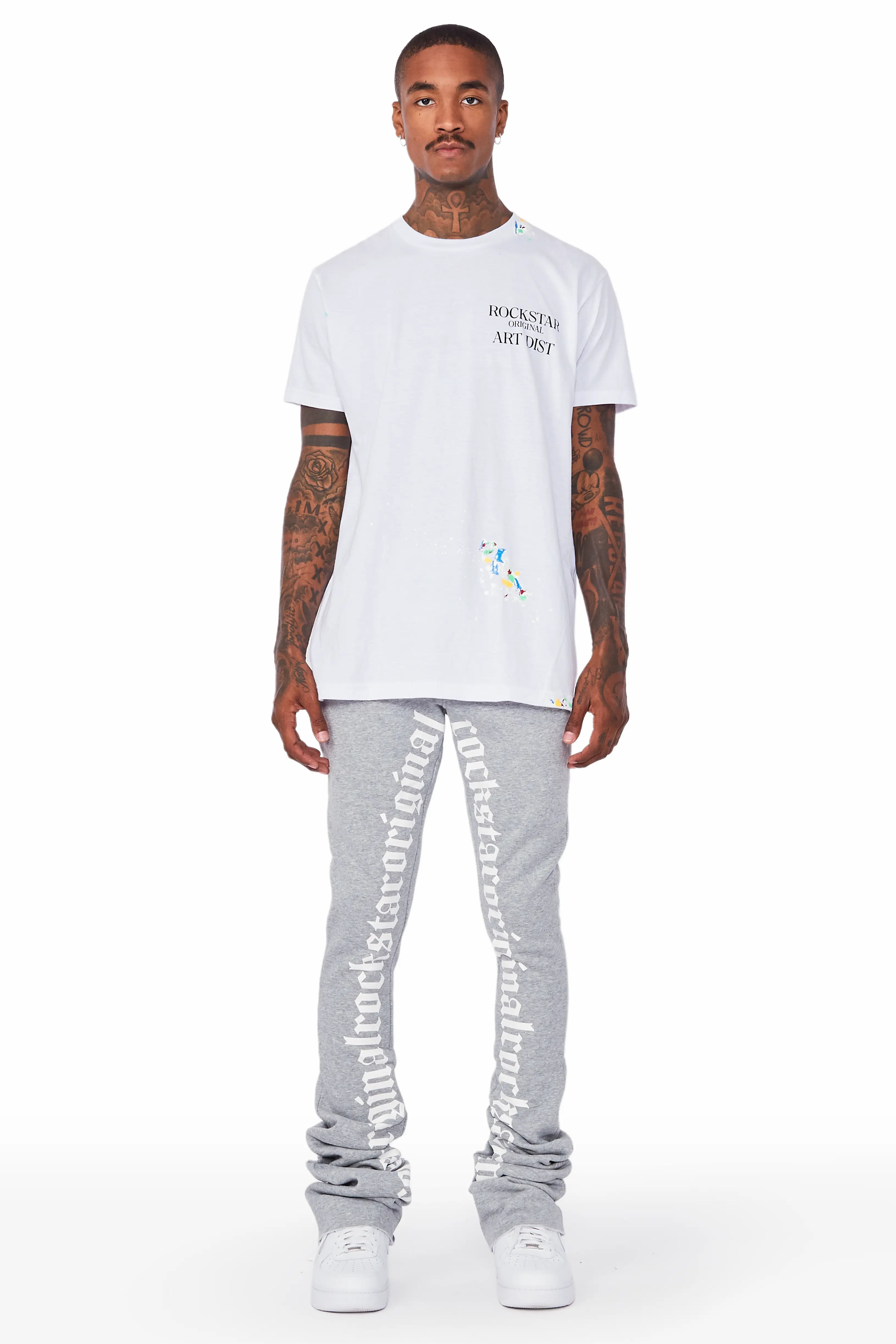 Callie Heather Grey Super Stacked Pants