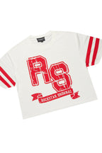 Alik White/Red Crop Boxy Tee Short Set