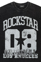 Flamur Black Graphic Rhinestone T-Shirt