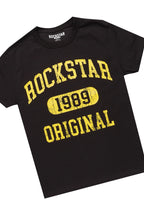 Boys Embers Black/Yellow T-Shirt/Stacked Flare Jean Set