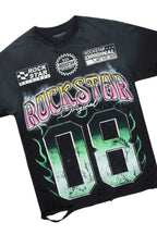 Quito Black Oversized T-Shirt/Super Stacked Flare Jean Bundle