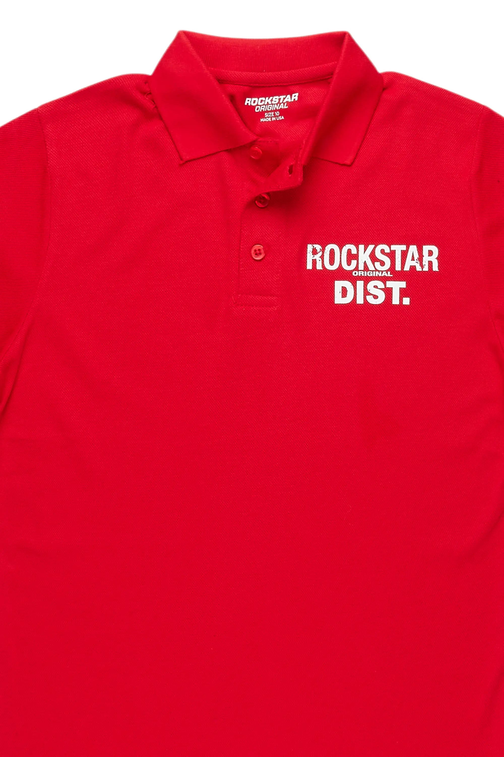 Boys Art Dist Red Polo