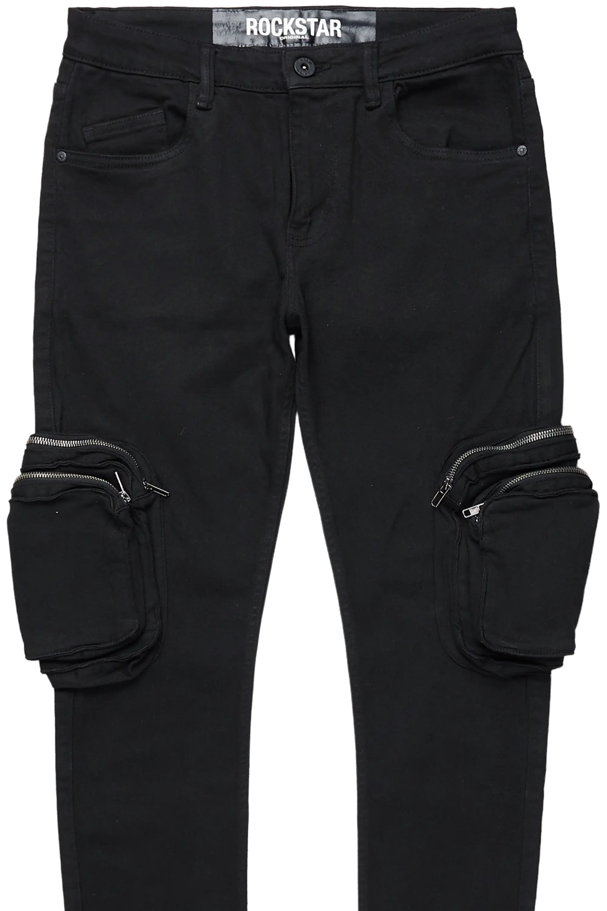 Garren Black Skinny Fit Cargo Jean