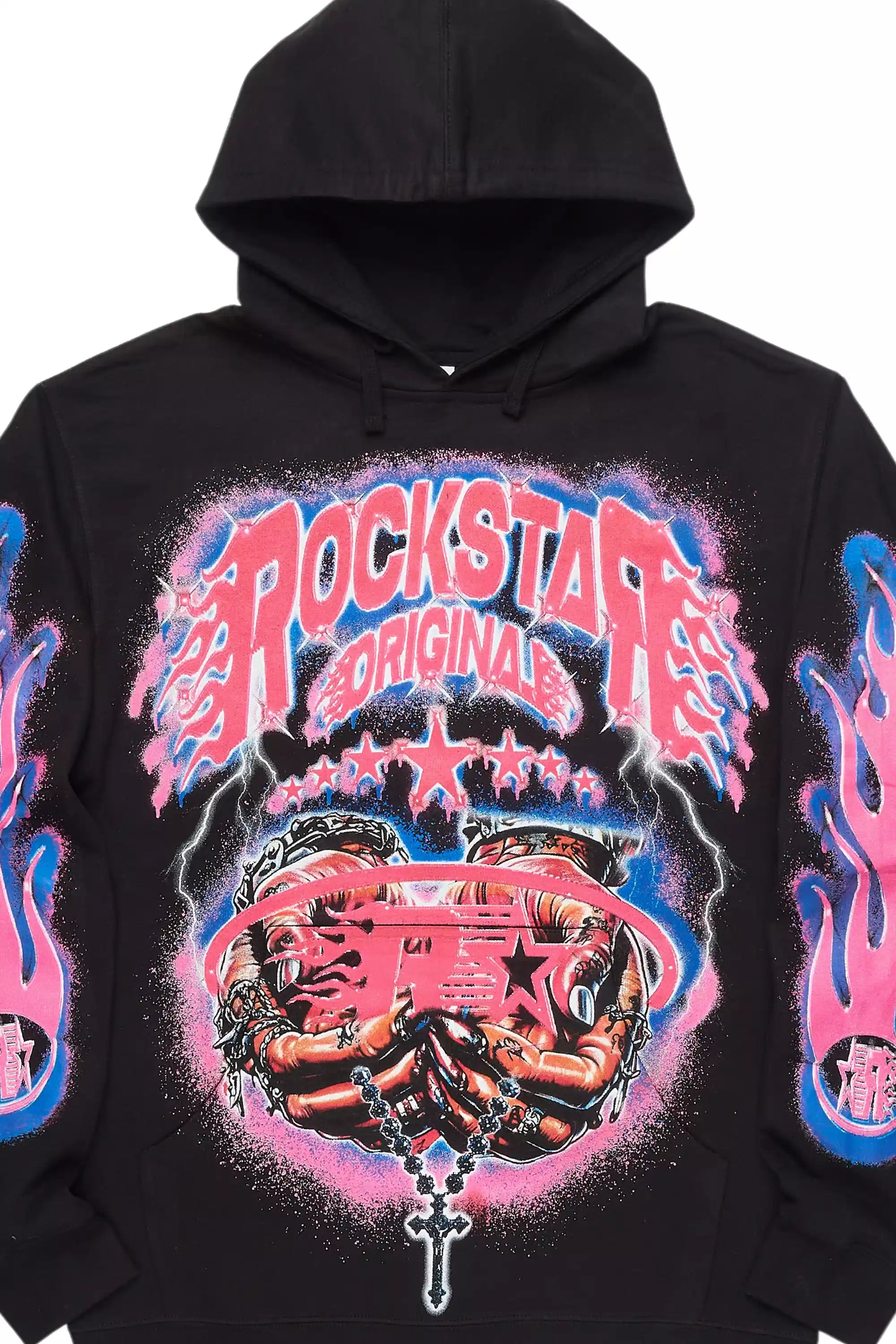Cairo Black/Fuchsia Graphic Hoodie