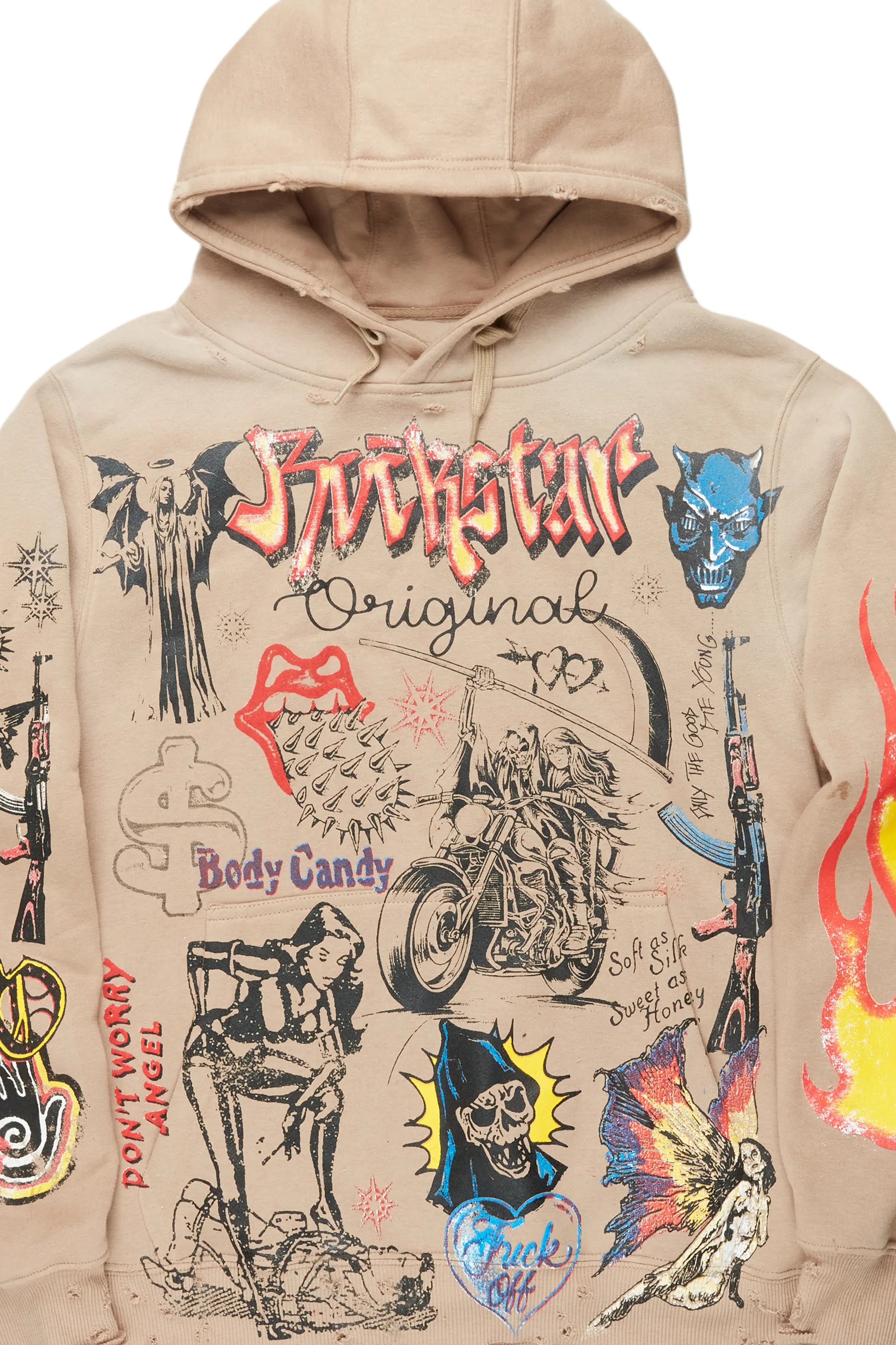 Daisia Beige Oversized Hoodie