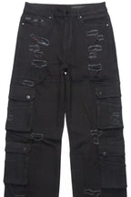 Keylor Black Distressed Baggy Fit Jean