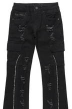 Boys Hutch Black Stacked Flare Jean