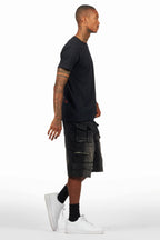 Dayte Nite Black/Red T-Shirt/Denim Short Set