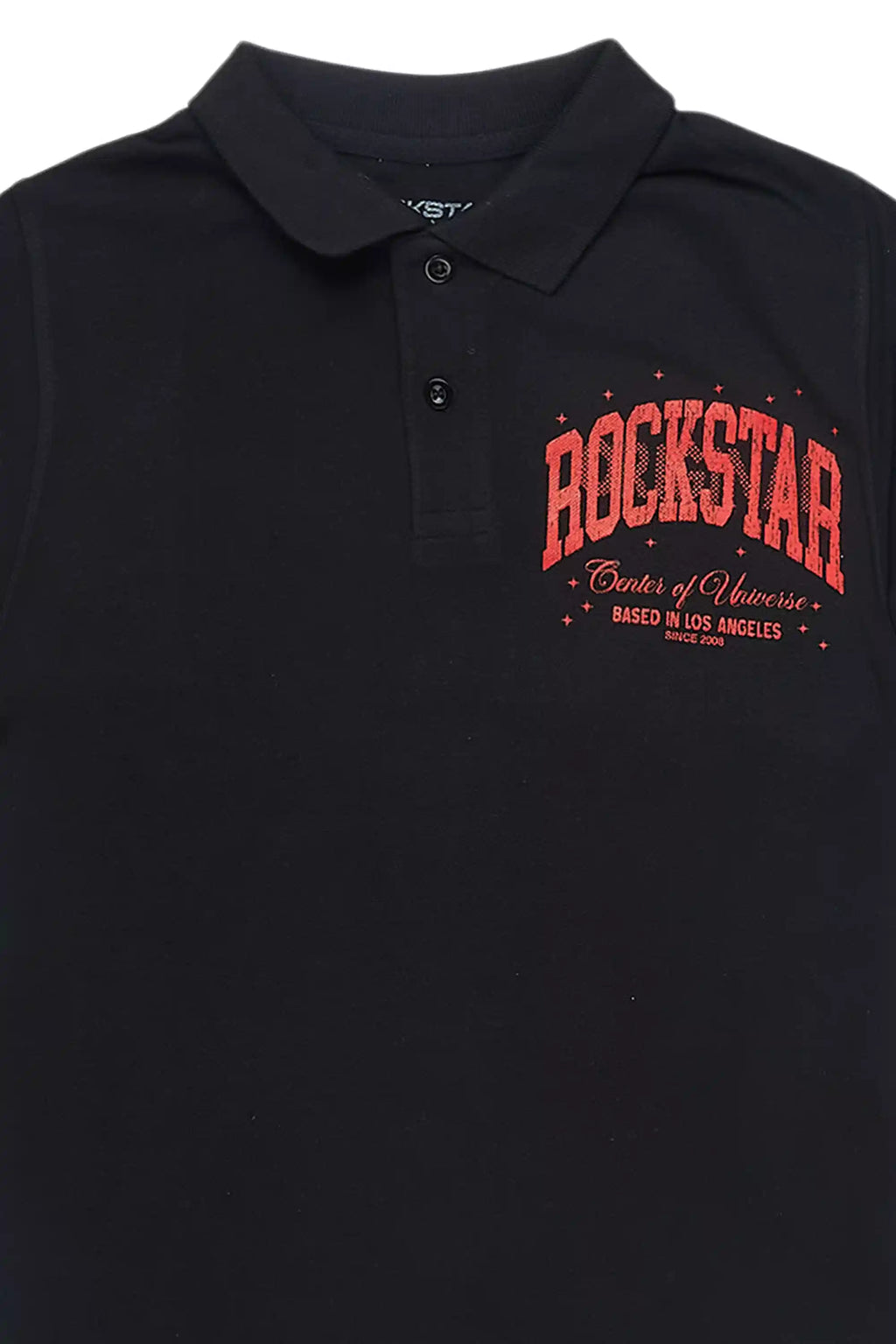 Boys Ruffo Black/Red Polo