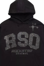 Merek Black/Silver Rhinestone Graphic Hoodie