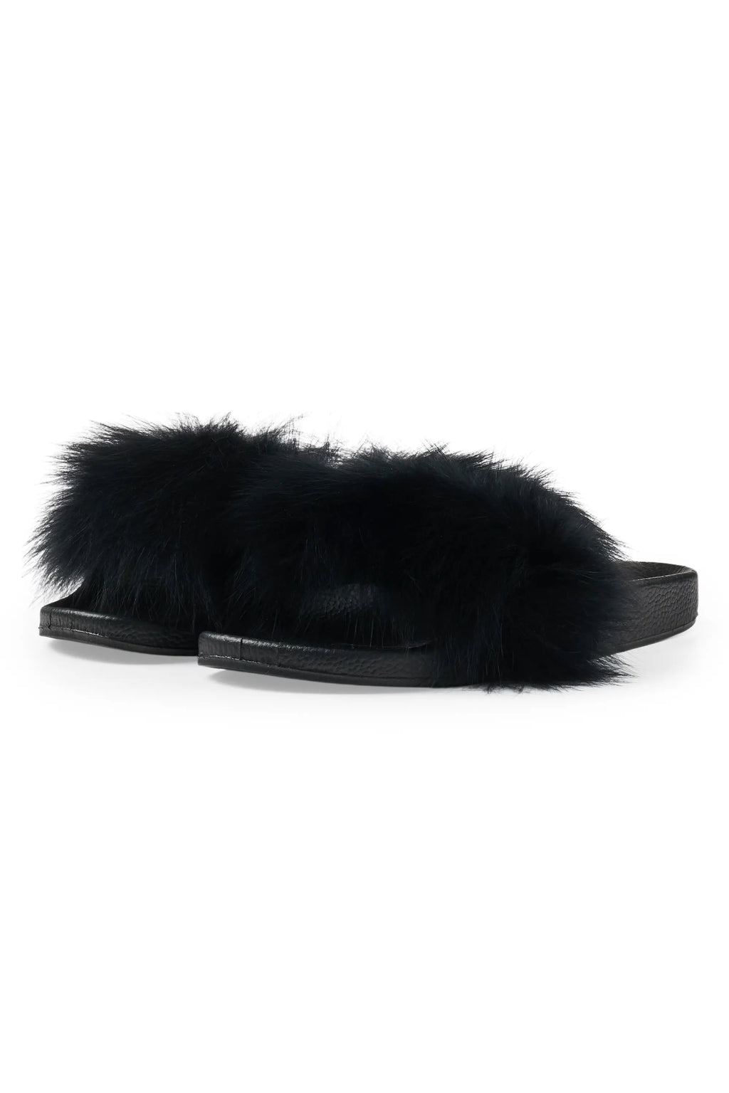 Jamonty Black Fur Slides
