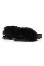 Jamonty Black Fur Slides