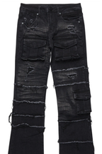 Boys Folant Black Slim Stacked Flare Jean