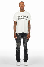 Shift Dark Grey Stacked Flare Jean