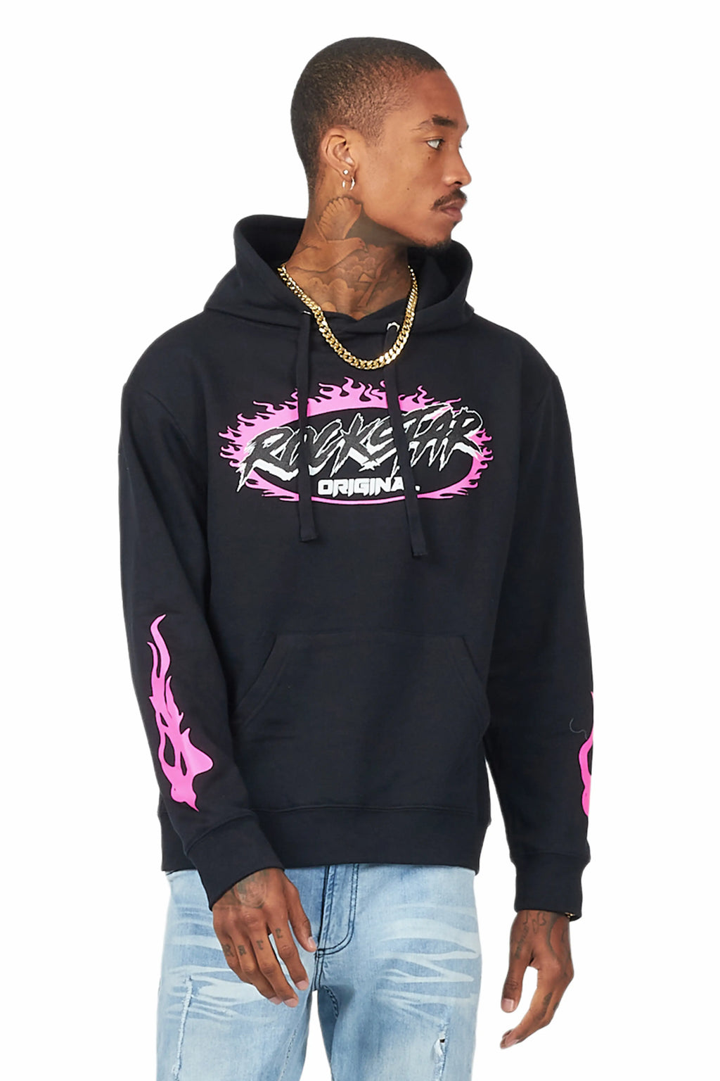 Draven Black/Pink Graphic Hoodie