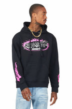Draven Black/Pink Graphic Hoodie