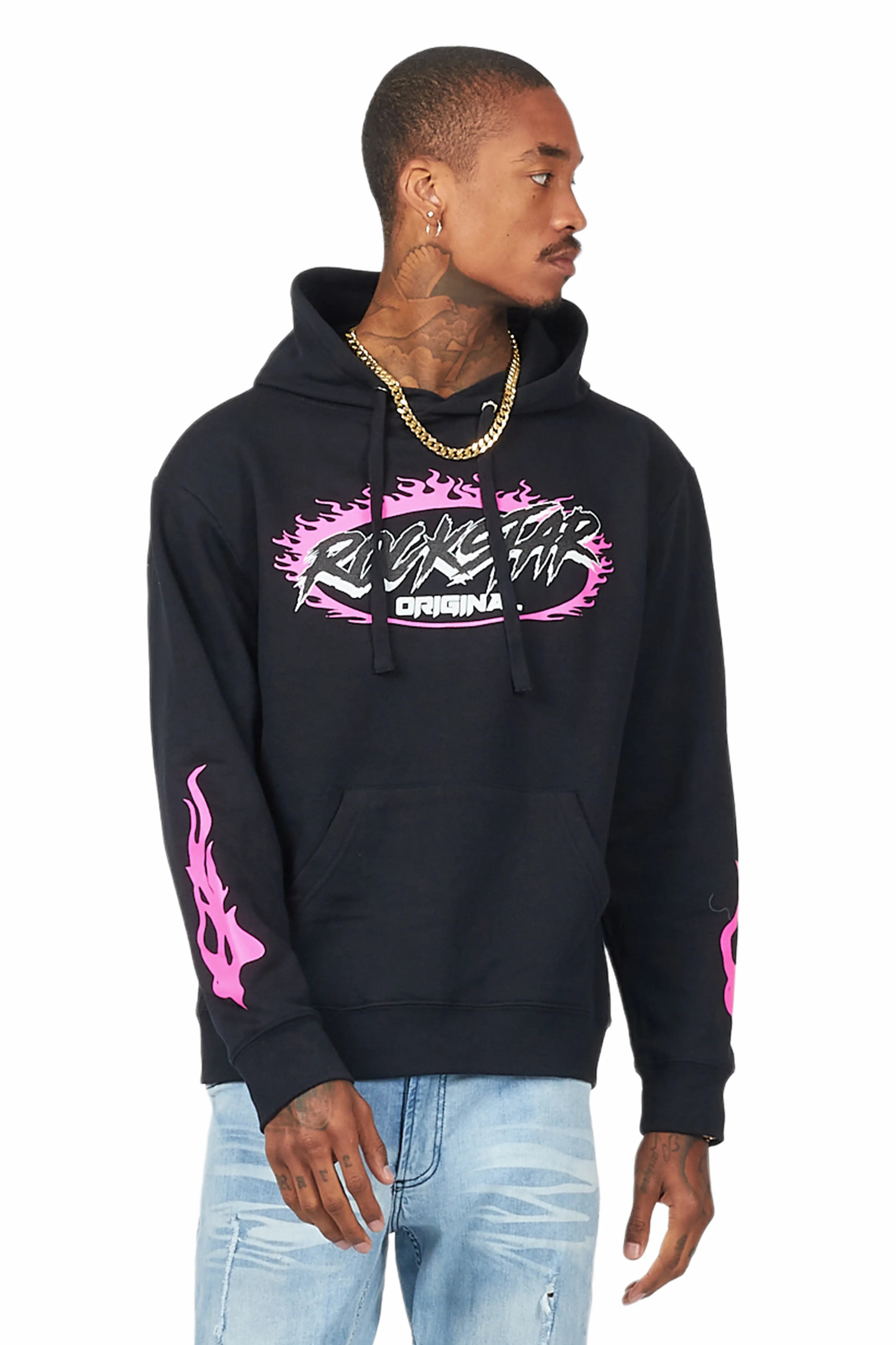 Draven Black/Pink Graphic Hoodie