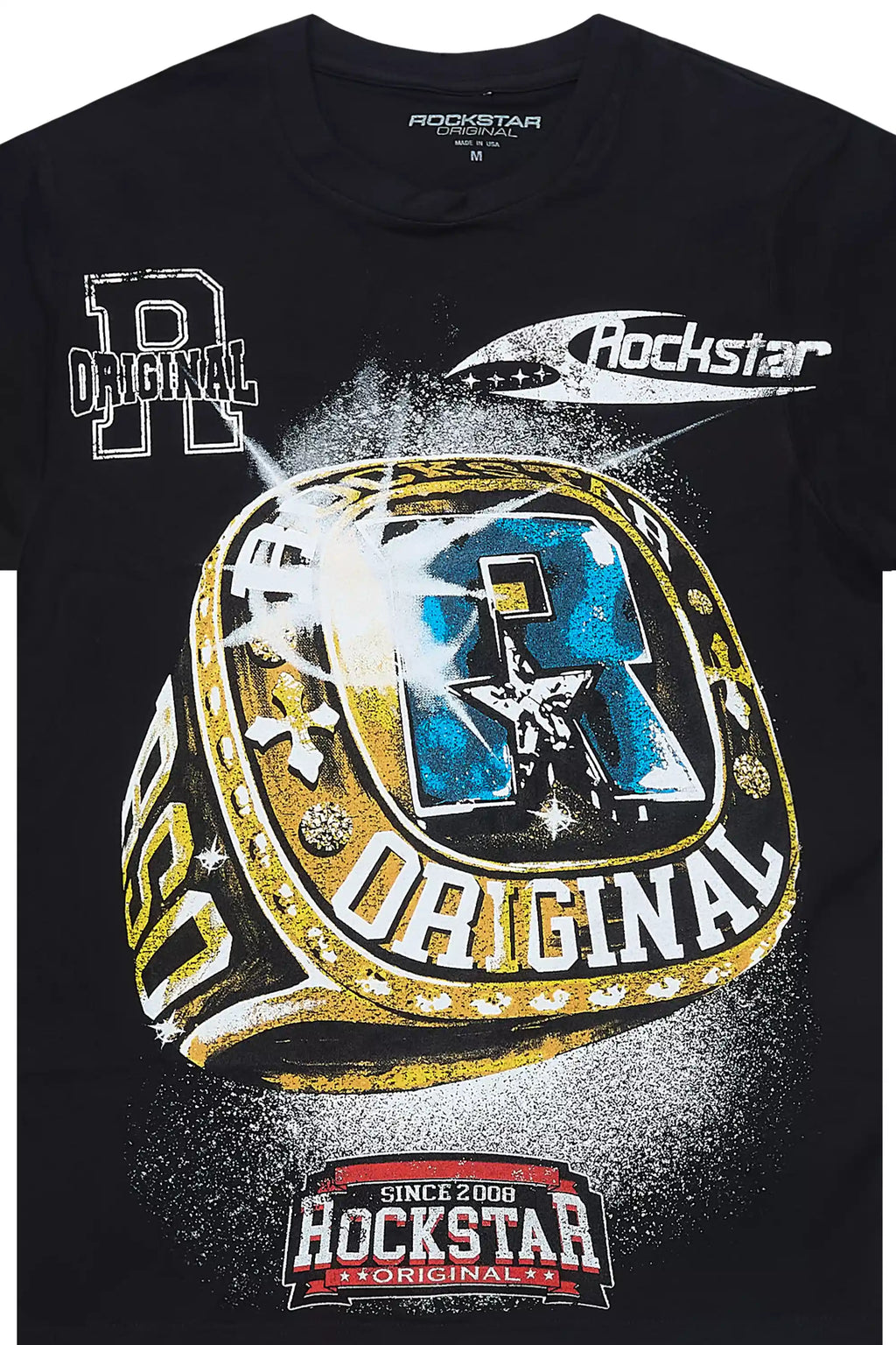 Gemchamp Black Graphic T-Shirt