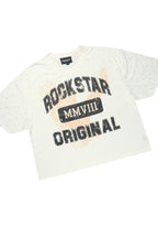 Borya Beige Rhinestone T-Shirt/Baggy Stacked Track Set