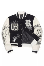 Sharray Black Oversized Varsity Jacket