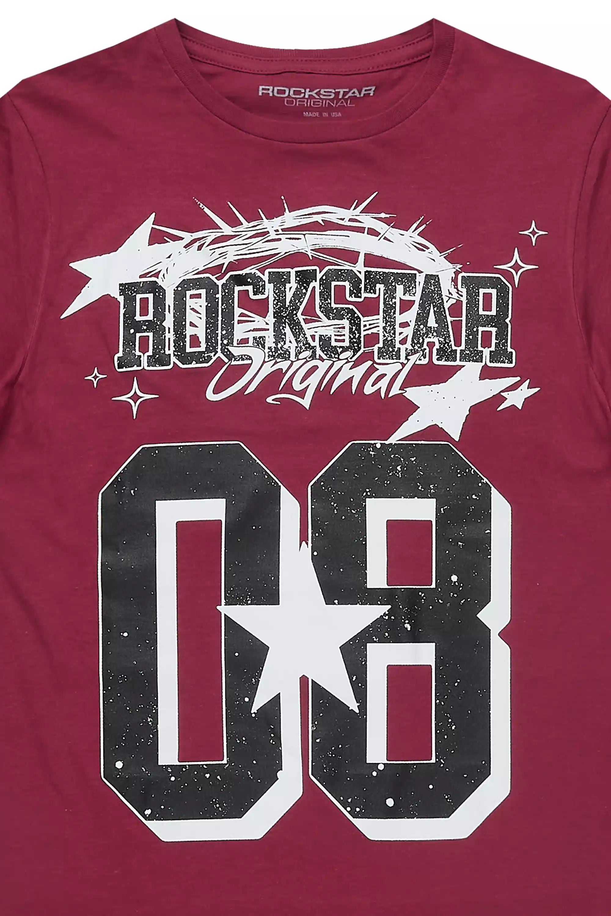 Boys Allstar Burgundy/White Graphic T-Shirt