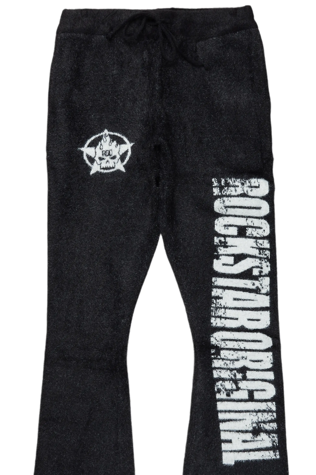 Keve Black Knitted Mohair Flare Sweat Pant