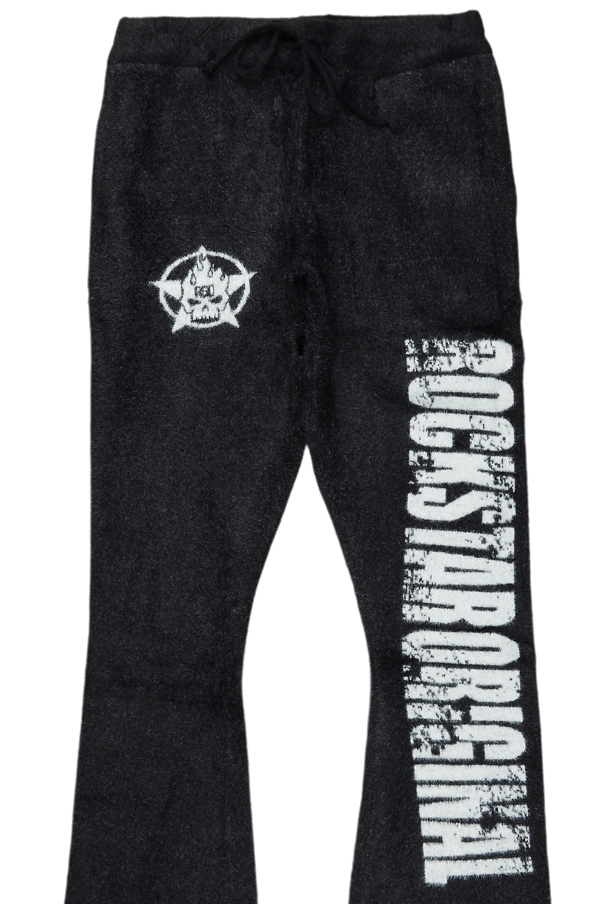 Keve Black Knitted Mohair Flare Sweat Pant