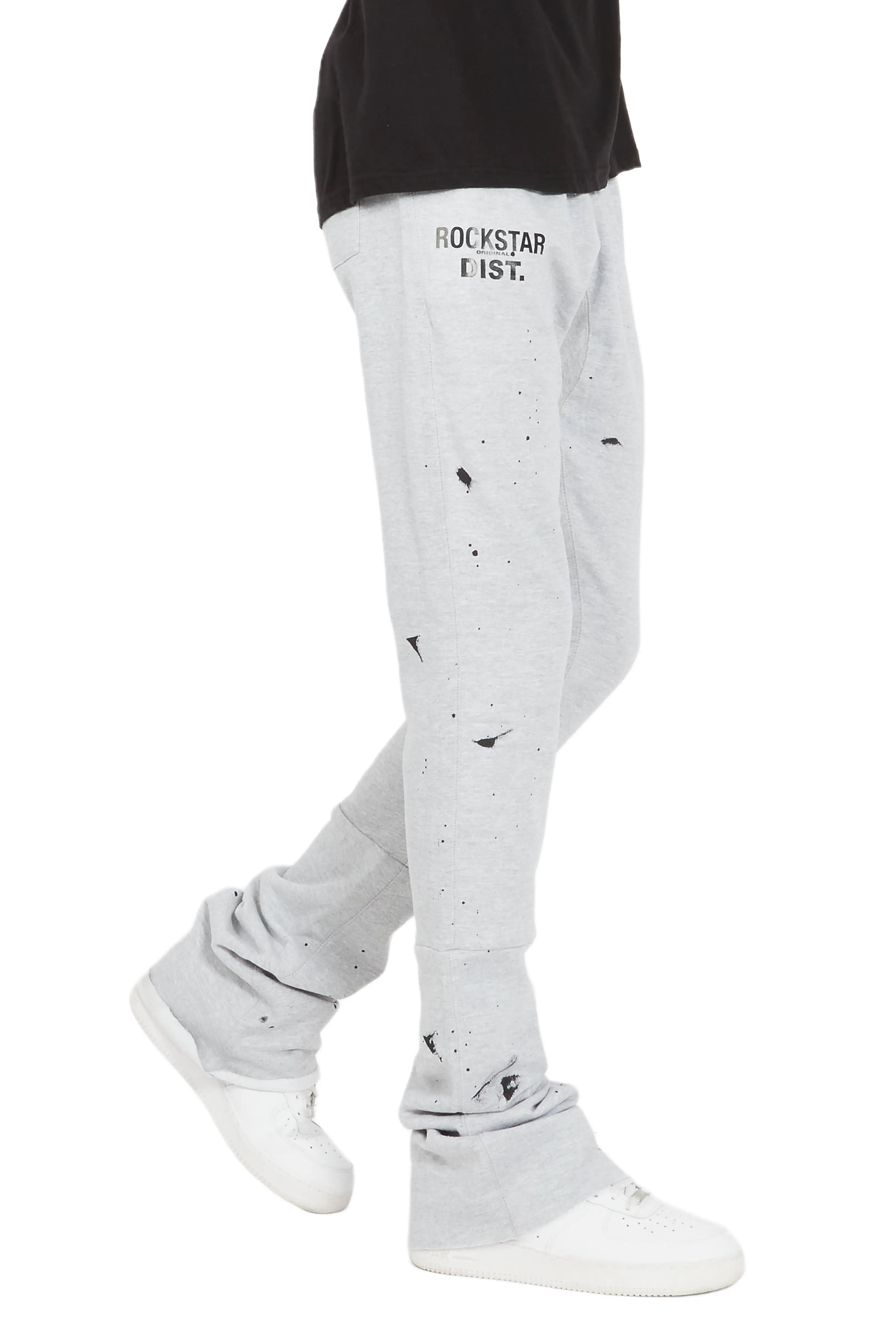 Farlee Heather Grey Super Stacked Flare Pants