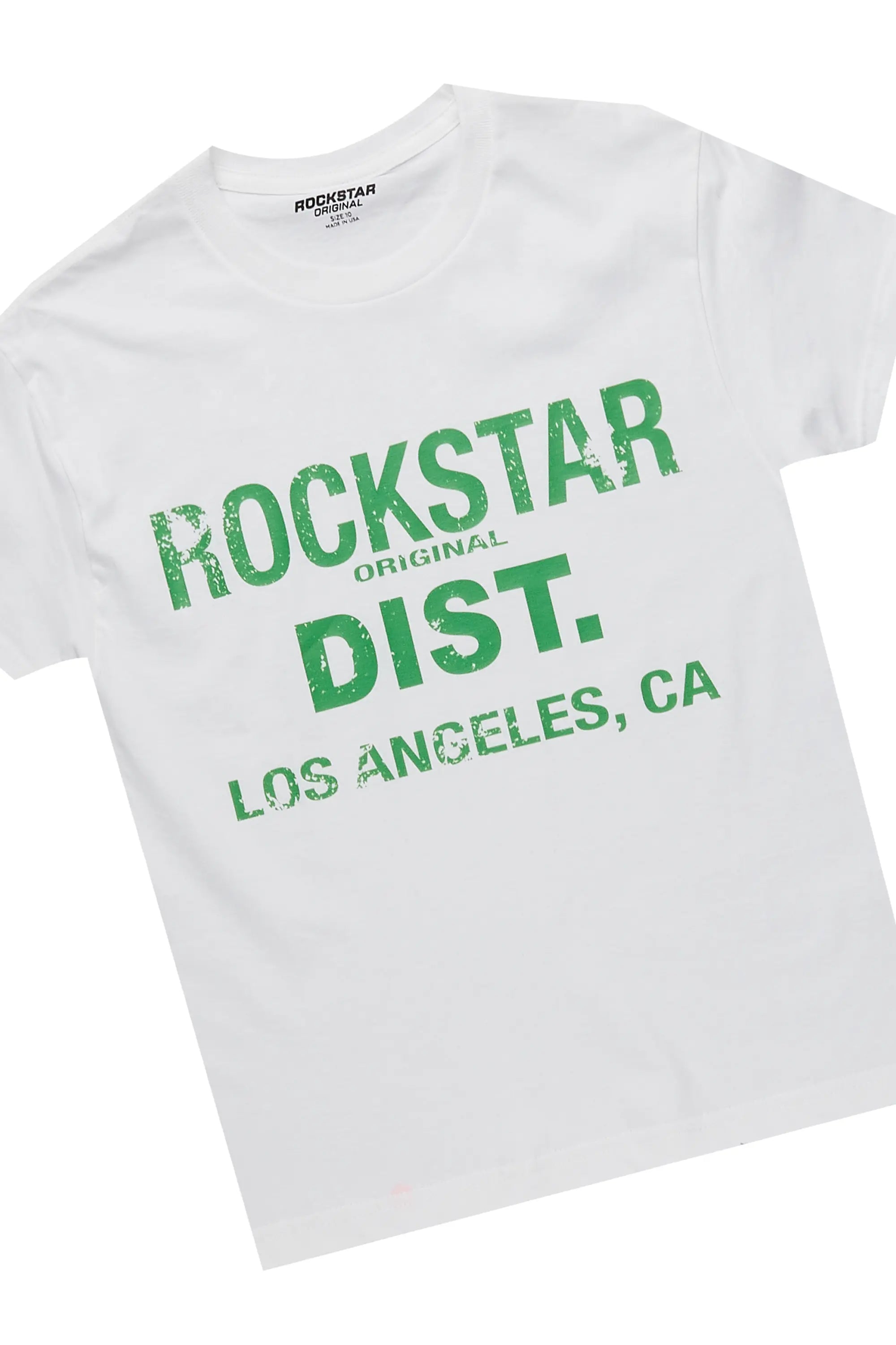 Boys Koen White T-Shirt/Stacked Flare Jean Set