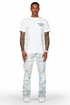 Farren Blue Painter Stacked Flare Jean