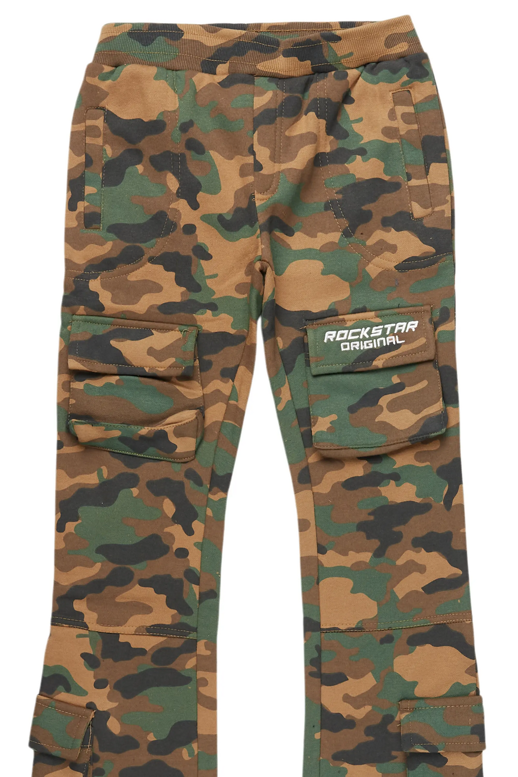 Boys Connor Faded Camo Stacked Flare Track Pant