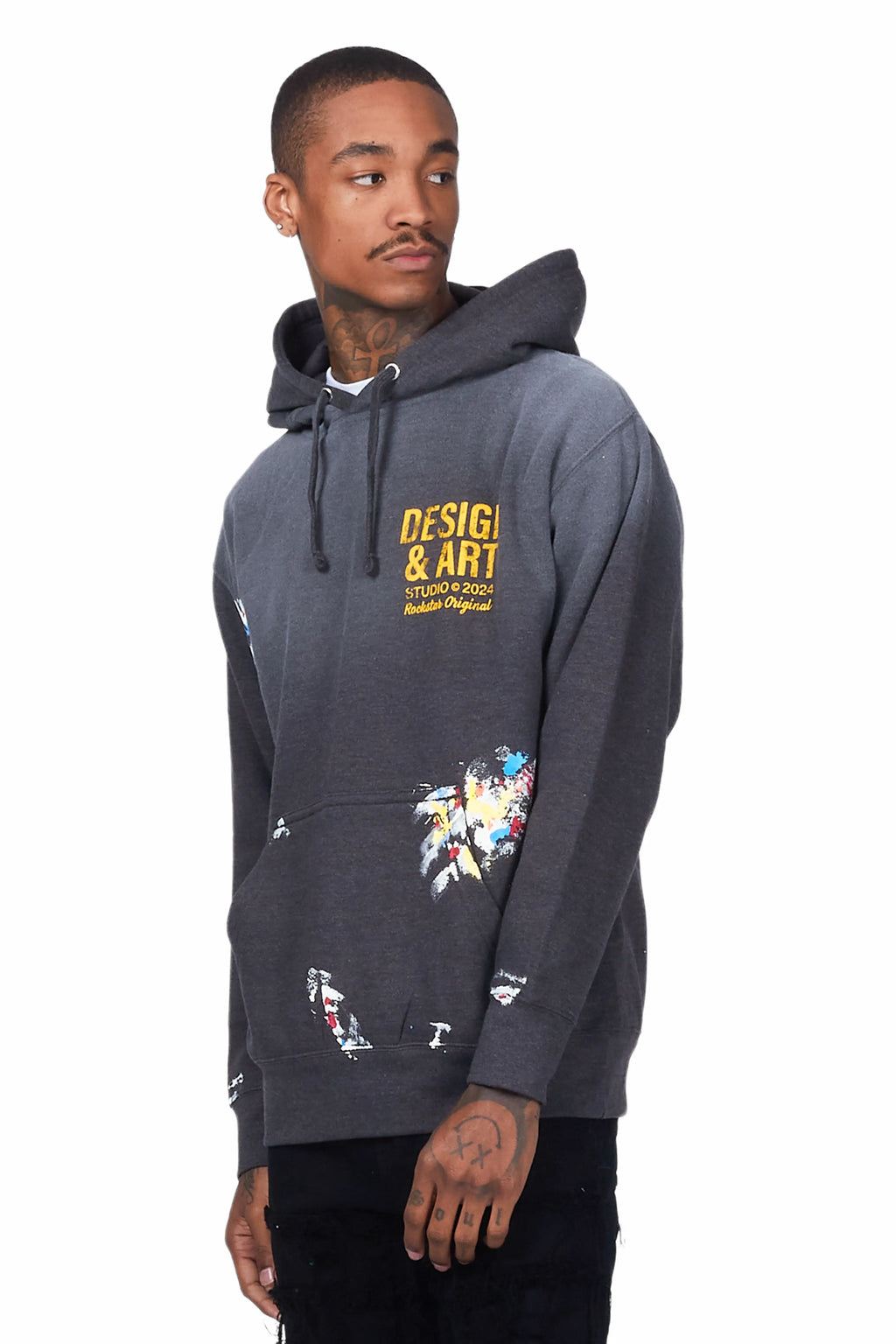 Mancha Charcoal Graphic Hoodie